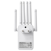 QOLTEC Wzmacniacz syganłu WiFi 5 | Repeater | Access Point | AC1200 Mb/s| 6 anten | 2xRJ45 | 128MB  - 57068 - Zdjęcie 2