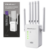 QOLTEC Wzmacniacz syganłu WiFi 5 | Repeater | Access Point | AC1200 Mb/s| 6 anten | 2xRJ45 | 128MB  - 57068 - Zdjęcie 5