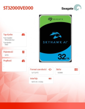 SEAGATE Dysk twardy SkyHawk AI 32TB 3,5'' ST32000VE000  - ST32000VE000 - Zdjęcie 4