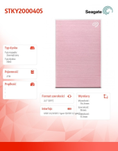 SEAGATE Dysk One Touch 2TB 2,5 STKY2000405 Różowozłoty - STKY2000405 - Zdjęcie 9