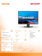 SHARP Monitor biznesowy MultiSync DD-EA241W 24 cale Czarny  - DDEA241W - Zdjęcie 8