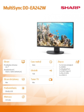 SHARP Monitor MultiSync DD-EA242W 24.1 cala  czarny - DDEA242W - Zdjęcie 2