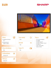 SHARP Monitor wielkoformatowy MultiSync E439 43 cale UHD 16/7 350cd/m2  - PNE439 - Zdjęcie 2