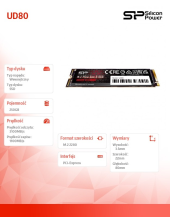 SILICON POWER Dysk SSD UD80 250GB PCIe M.2 2280 Gen 3x4 3100/1100 MB/s  - SP250GBP34UD8005 - Zdjęcie 5