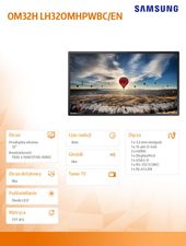 SAMSUNG Monitor profesjonalny  OM32H 32 cale Błyszczący 16h/7 1000(cd/m2) 1920x1080 (FHD) S4 Player (Tizen)  3 lata d2d (LH32OMHPWBC/EN) - LH32OMHPWBC/EN - Zdjęcie 3