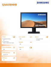 SAMSUNG Monitor 24 cale LS24A310NHRXEN VA 1920x1080 FHD 16:9 1xD-sub/1xHDMI 9 ms (GTG) płaski 2 lata d2d - LS24A310NHRXEN - Zdjęcie 9