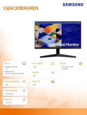 SAMSUNG Monitor 24 cale LS24C310EAUXEN IPS 1920x1080 FHD 16:9 1xD-sub 1xHDMI 5 ms (GTG) płaski 2 lata d2d - LS24C310EAUXEN - Zdjęcie 8