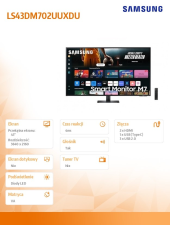 SAMSUNG Monitor 43 cale SMART M70D VA 3840x2160 UHD 16:9 2xHDMI 3xUSB 2.0 1xUSB-C (65W) 4ms 60Hz WiFi/BT głośniki płaski 2Yd2d - LS43DM702UUXDU - Zdjęcie 5