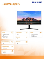 SAMSUNG Monitor 28 cali LU28R550UQPXEN IPS 3840 x 2160 UHD 16:9 2xHDMI 1xDP 4 ms (GTG) płaski  2 lata d2d - LU28R550UQPXEN - Zdjęcie 10