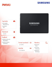 SAMSUNG Dysk SSD PM9A3 U.2DCT 3840GB MZQL23T8HCLS-00W07 NVMe - MZQL23T8HCLS-00W07 - Zdjęcie 5