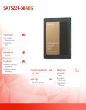 SYNOLOGY Dysk SSD SAT5221-3840G 3,84TB 2,5 cala SATA 6Gb/s 7mm  - SAT5221-3840G - Zdjęcie 2