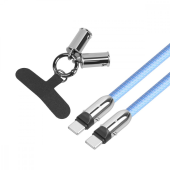 TB Kabel 2w1 USB C smycz 1m błękitny - AKTBXKUCCSMY10N - Zdjęcie 1