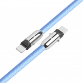TB Kabel 2w1 USB C smycz 1m błękitny - AKTBXKUCCSMY10N - Zdjęcie 4