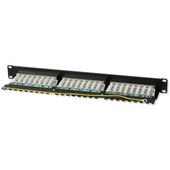TECHLY Patch panel 1U STP 24xR J45 Cat.6, czarny z tacką - 022878 - Zdjęcie 2