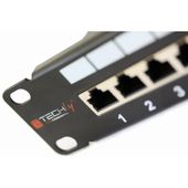 TECHLY Patch panel 1U STP 24xR J45 Cat.6, czarny z tacką - 022878 - Zdjęcie 5