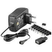 TECHLY Zasilacz sieciowy uniwersalny 3-12V, 1,5A 18W, 9 końcówek,      czarny - 301948 - Zdjęcie 1
