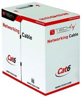 TECHLY Kabel instalacyjny skrętka UTP Cat6 4x2 drut 100% miedź  305m szary  - 305540 - Zdjęcie 1