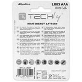 TECHLY Baterie alkaliczne LR03 AAA 4szt, (IBT-LR03T4B) - 307001 - Zdjęcie 2