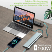 TECHLY Stacja dokująca notebook USB-C na HDMI/DP/VGA/USB-A/RJ45/SD/USB-C PD  - 365368 - Zdjęcie 2