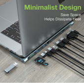 TECHLY Stacja dokująca notebook USB-C na HDMI/DP/VGA/USB-A/RJ45/SD/USB-C PD  - 365368 - Zdjęcie 4