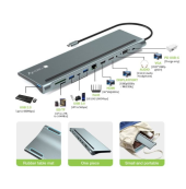 TECHLY Stacja dokująca notebook USB-C na HDMI/DP/VGA/USB-A/RJ45/SD/USB-C PD  - 365368 - Zdjęcie 5