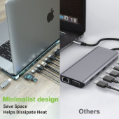 TECHLY Stacja dokująca notebook USB-C na HDMI/DP/VGA/USB-A/RJ45/SD/USB-C PD  - 365368 - Zdjęcie 8