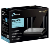 TP-LINK Router  BE3600 DualBand Wi-Fi 7                         SPEED: 688 Mbps at 2.4 GHz + 2882 Mbps at 5 GHz                               SPEC: 4 - Archer BE220 - Zdjęcie 4