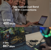 TP-LINK Karta sieciowa Mercusys AC1300 Nano Wireless Dual Band USB Adapter              SPEED: 400 Mbps at 2.4 GHz + 867 Mbps at 5 GHz - MA30N - Zdjęcie 5