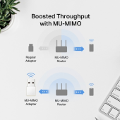 TP-LINK Karta sieciowa Mercusys AC1300 Nano Wireless Dual Band USB Adapter              SPEED: 400 Mbps at 2.4 GHz + 867 Mbps at 5 GHz - MA30N - Zdjęcie 7