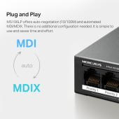 TP-LINK Przełącznik Mercusys 6-Port 10/100 Mbps Desktop Switch with  4-Port PoE+    PORT: 4× 10/100 Mbps PoE+ Ports, 2× 10/100 Mbps Non-PoE Ports - MS106LP - Zdjęcie 10