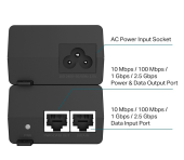 TP-LINK Injector Adapter Omada 2.5G PoE+  PORT: 1× 2.5G PoE Port, 1× 2.5G Non-PoE Port - POE260S - Zdjęcie 4