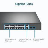 TP-LINK Switch SG1218MP 16xGE PoE+ 2xGE 2xSFP - TL-SG1218MP - Zdjęcie 3