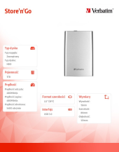 VERBATIM Store'n'Go 1TB 2.5'' USB 3.0 Srebrny 53071 - 53071 - Zdjęcie 12