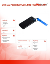 VERBATIM Dysk SSD Pocket 1000GB M.2 1TB 1000Mb/s  32191  - DQVE32191PLG - Zdjęcie 6