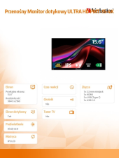 VERBATIM Przenośny Monitor dotykowy ULTRA HD PMT-15-4K - GMVE32238PLG - Zdjęcie 5