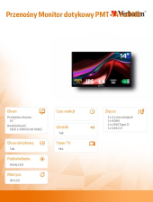 VERBATIM Przenośny Monitor dotykowy PMT-14 Full HD - GMVE49591PLG - Zdjęcie 7