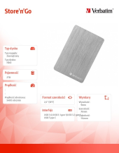 VERBATIM Store n Go ALU Slim 2TB USB 3.0 53666  - HDVE53666PLG - Zdjęcie 4