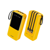 WEKOME Powerbank 20000 mAh z wbudowanym kablem USB-C / Lightning / Micro USB + USB-A Żółty - WK-WP-10_YELLOW - Zdjęcie 1