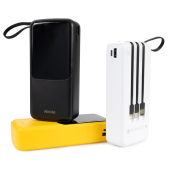 WEKOME Powerbank 20000 mAh z wbudowanym kablem USB-C / Lightning / Micro USB + USB-A Żółty - WK-WP-10_YELLOW - Zdjęcie 7