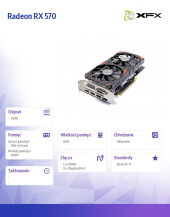XFX Karta graficzna - Radeon RX 570 8GB GDDR5 256Bit HDMI 3xDP ATX Dual Fan H3  - AFRX570-8192D5H3-V2 - Zdjęcie 4
