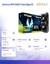ZOTAC Karta graficzna GeForce RTX 3060 Twin Edge OC 12GB GDDR6 192bit LHR 3DP/HDMI - ZT-A30600H-10M - Zdjęcie 2