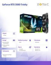 ZOTAC Karta graficzna GeForce RTX 3080 Trinity 10GB GDDR6X 320bit 3DP/HDMI  - ZT-A30800D-10P - Zdjęcie 2