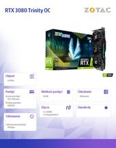 ZOTAC Karta graficzna RTX 3080 Trinity OC 10G GDDR6X 320bit 3DP/HDMI  - ZT-A30800J-10P - Zdjęcie 6