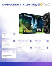 ZOTAC Karta graficzna GeForce RTX 3090 Trinity OC 24GB GDDR6X 384bit 3DP/HDMI  - ZT-A30900J-10P - Zdjęcie 2