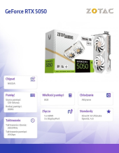 ZOTAC Karta graficzna GeForce RTX 5050 TWIN EDGE OC 8GB GDDR6 128bit 3DP/HDMI biała - ZT-B50500Q-10M - Zdjęcie 2