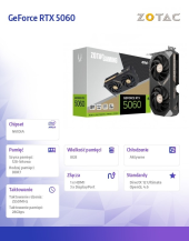 ZOTAC Karta graficzna GeForce RTX 5060 AMP 8GB GDDR7 128bit 3DP/HDMI - ZT-B50600F-10M - Zdjęcie 2