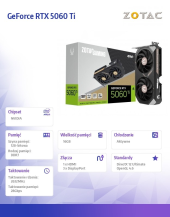 ZOTAC Karta graficzna GeForce RTX 5060 Ti 16GB AMP GDDR7 128bit 3DP/HDMI - ZT-B50620F-10M - Zdjęcie 2