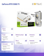 ZOTAC Karta graficzna GeForce RTX 5060 Ti 16GB TWIN EDGE OC GDDR7 128bit biała - ZT-B50620Q-10M - Zdjęcie 2