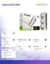 ZOTAC Karta graficzna GeForce RTX 5080 SOLID OC 16GB GDDR7 256bit 3DP/HDMI biała - ZT-B50800Q-10P - Zdjęcie 2