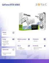 ZOTAC Karta graficzna GeForce RTX 4060 Twin Edge OC 8GB GDDR6 128bit biała - ZT-D40600Q-10M - Zdjęcie 9